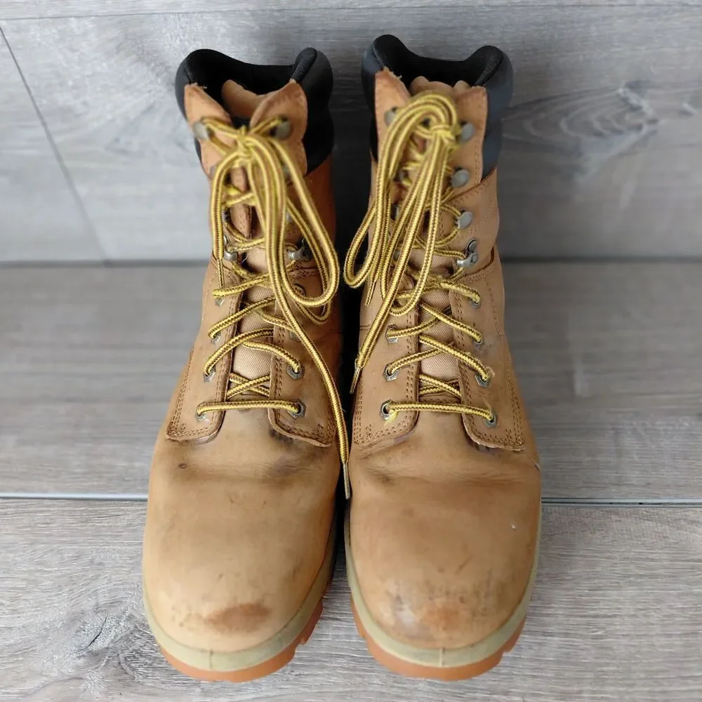 Herman Survivors Grizzly Steel Toe Work Boots Mens Size 12 Wide Tan Leather ASTM